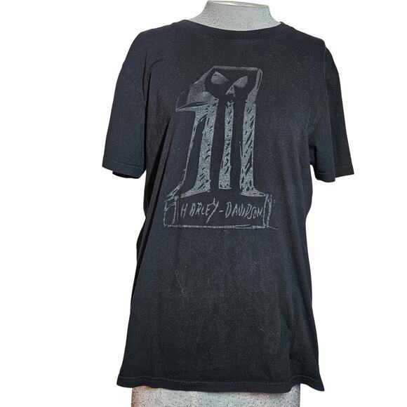 Black Harley Davidson Short Sleeve Tee Size Large - Picture 1 of 3
